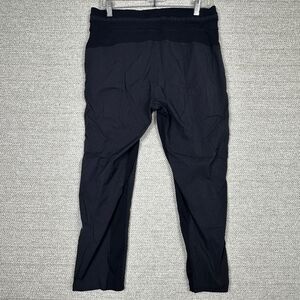 Lululemon Sz‎ 8 Pants LW6AVQSA 60119 Ribbed Joggers Black Cropped 24" Inseam